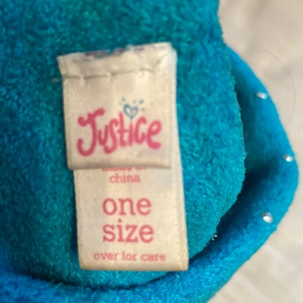 Justice bling blue sequin headband winter play outdoor outside super soft